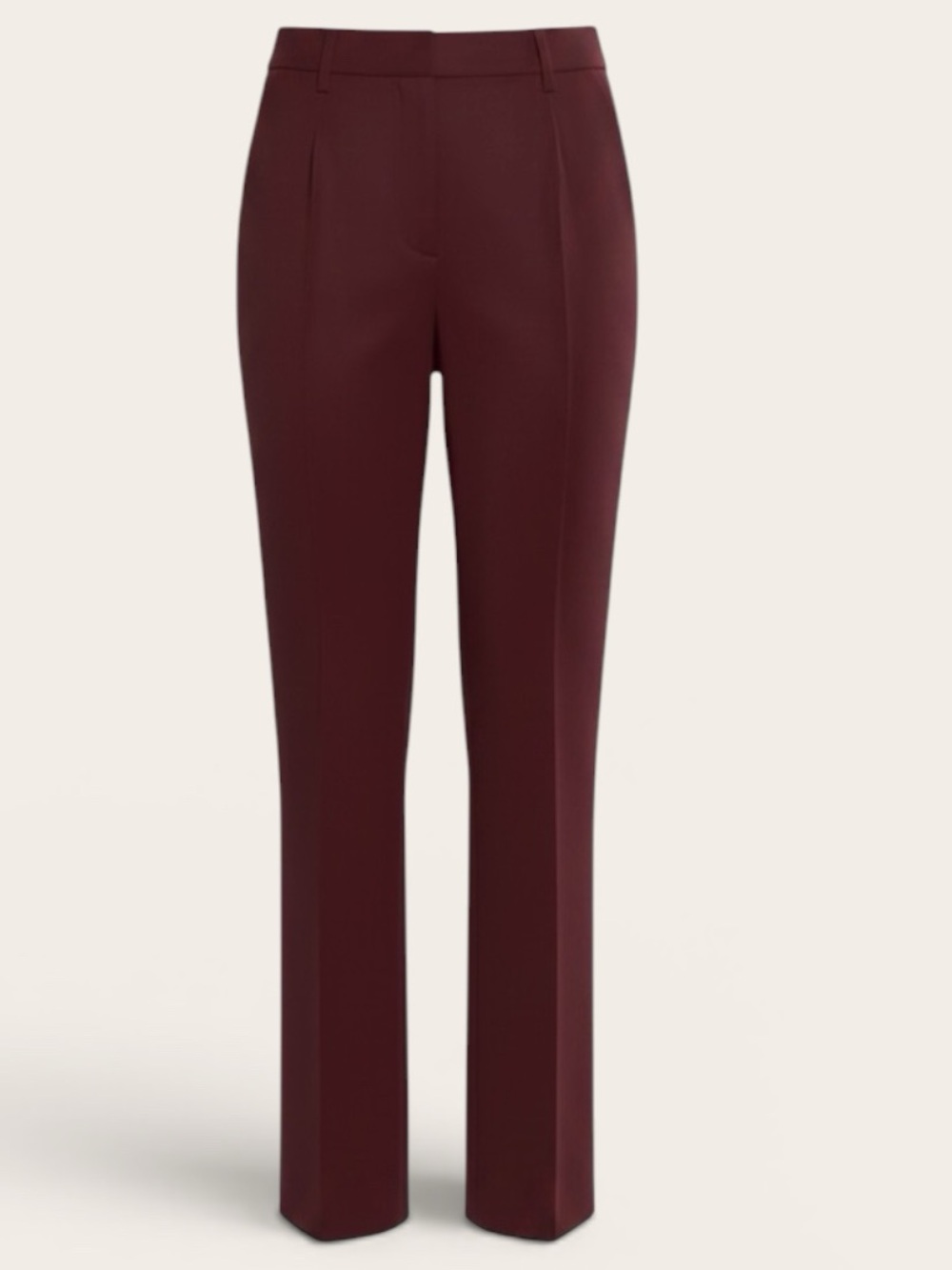 Max Mara 100% Virgin Wool Straight-Leg Trousers | Oxblood | IT 40 | US 6